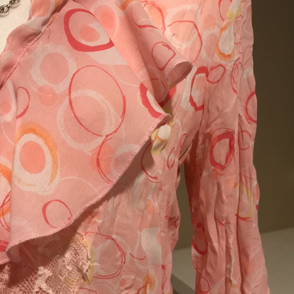 Allison Taylor Ruffle Top Pink Size Small - Picture 2 of 2